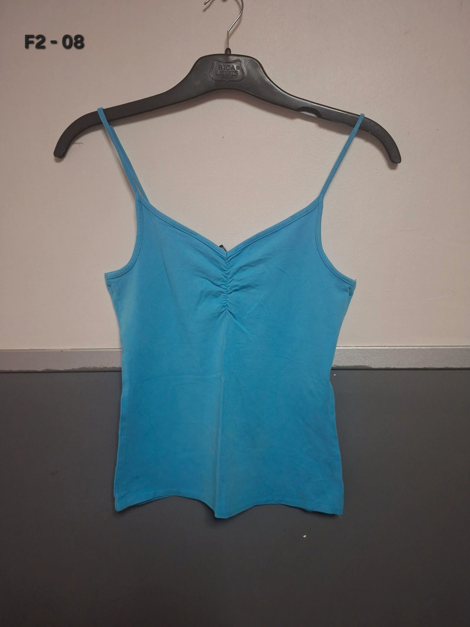 🌷F2-08🌷Débardeur à fines bretelles bleu turquoise – Taille M – Basique chic & indispensable🌷